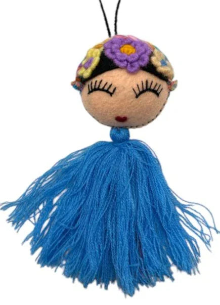 Embroidered Doll Charm – Traditional Mexican Folk Keychain or Decor - Ysleta Mission Gift Shop