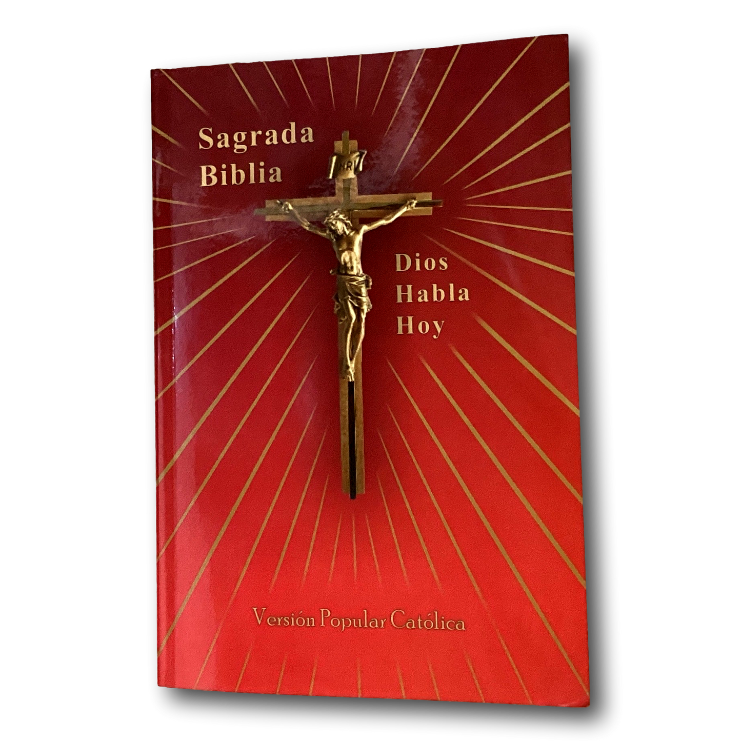 Used Spanish Catholic Bible, Sagrada Biblia Dios Habla Hoy, with cover visible, from Ysleta Mission Gift Shop.
