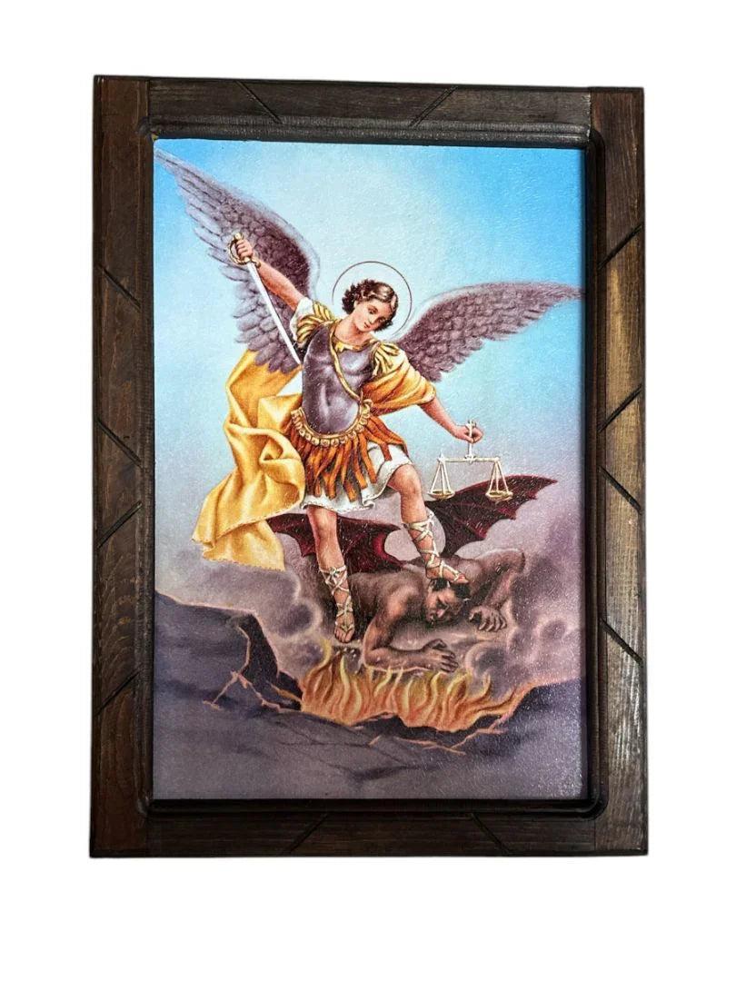 Religious Prints with Wood Frame Various – Classic Christian Wall Art 13 x 17.5 Inches - Ysleta Mission Gift Shop