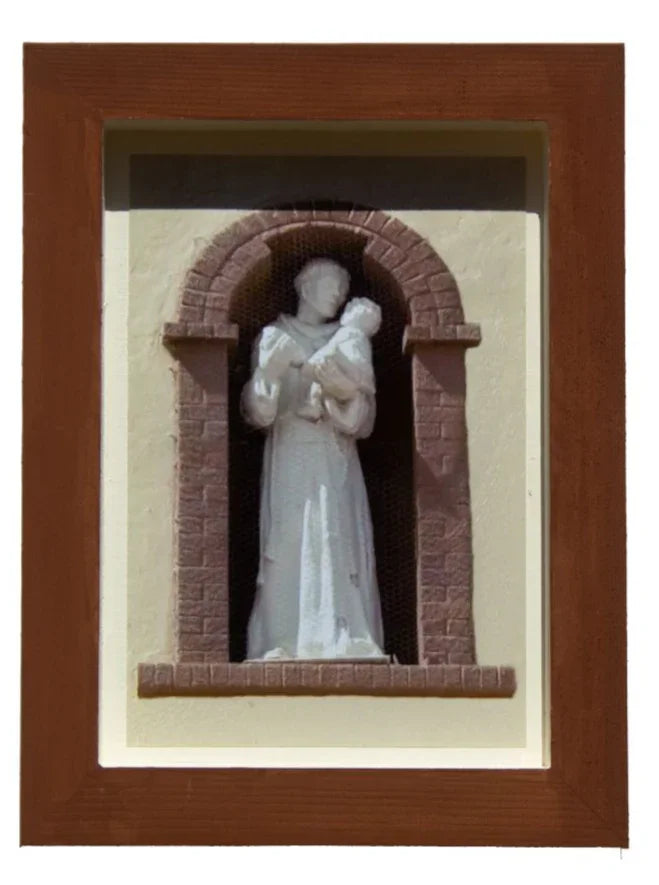 Framed St. Anthony Catholic Print – 6" x 8" Rustic Wood Frame - Ysleta Mission Gift Shop
