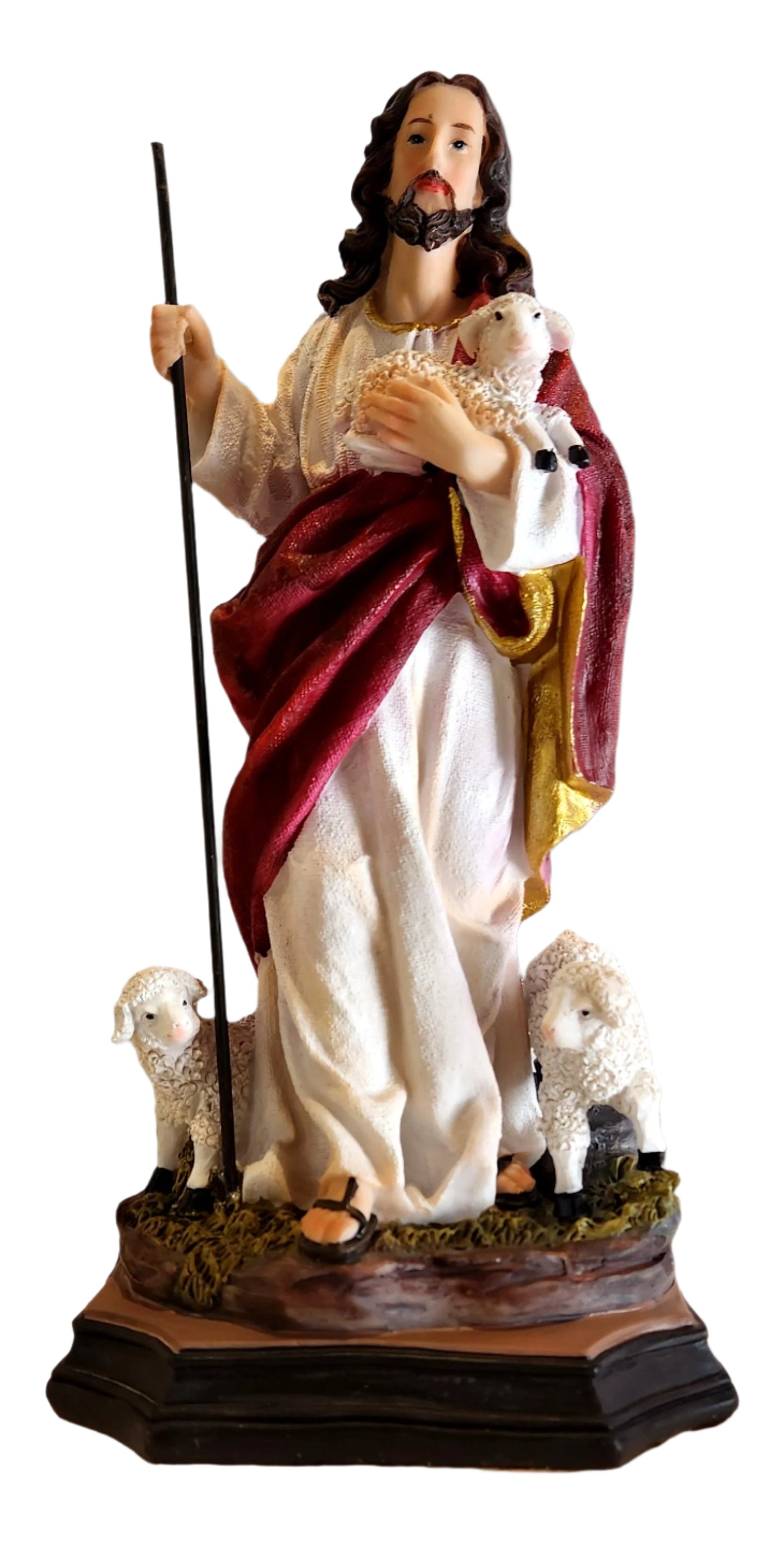 Good Shepherd Statue – Pastoral Christ Figurine, 12" x 5.5"