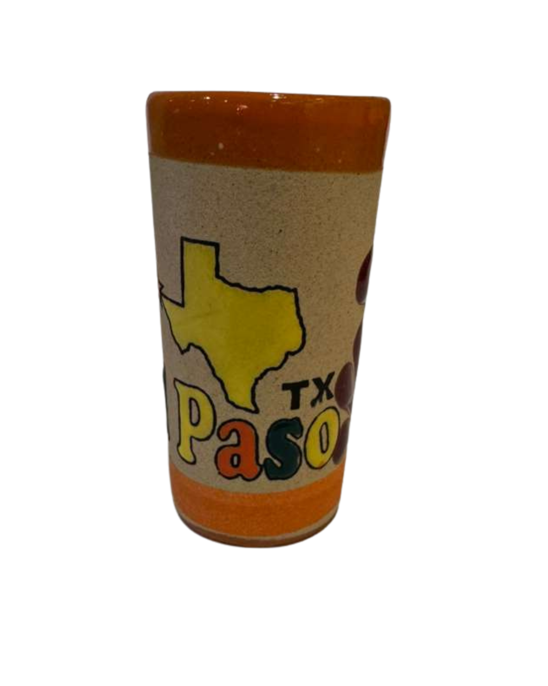 Clay Shot Glass Glazed, Lead-Free 3" Handmade in Mexico - Ysleta Mission Gift Shop