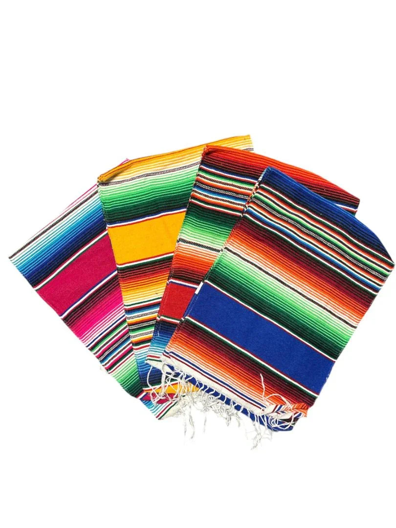 Mexican Sarape Table Runner - Saltillo Blanket Style | 81 x 14 | Vibrant Assorted Colors - Ysleta Mission Gift Shop