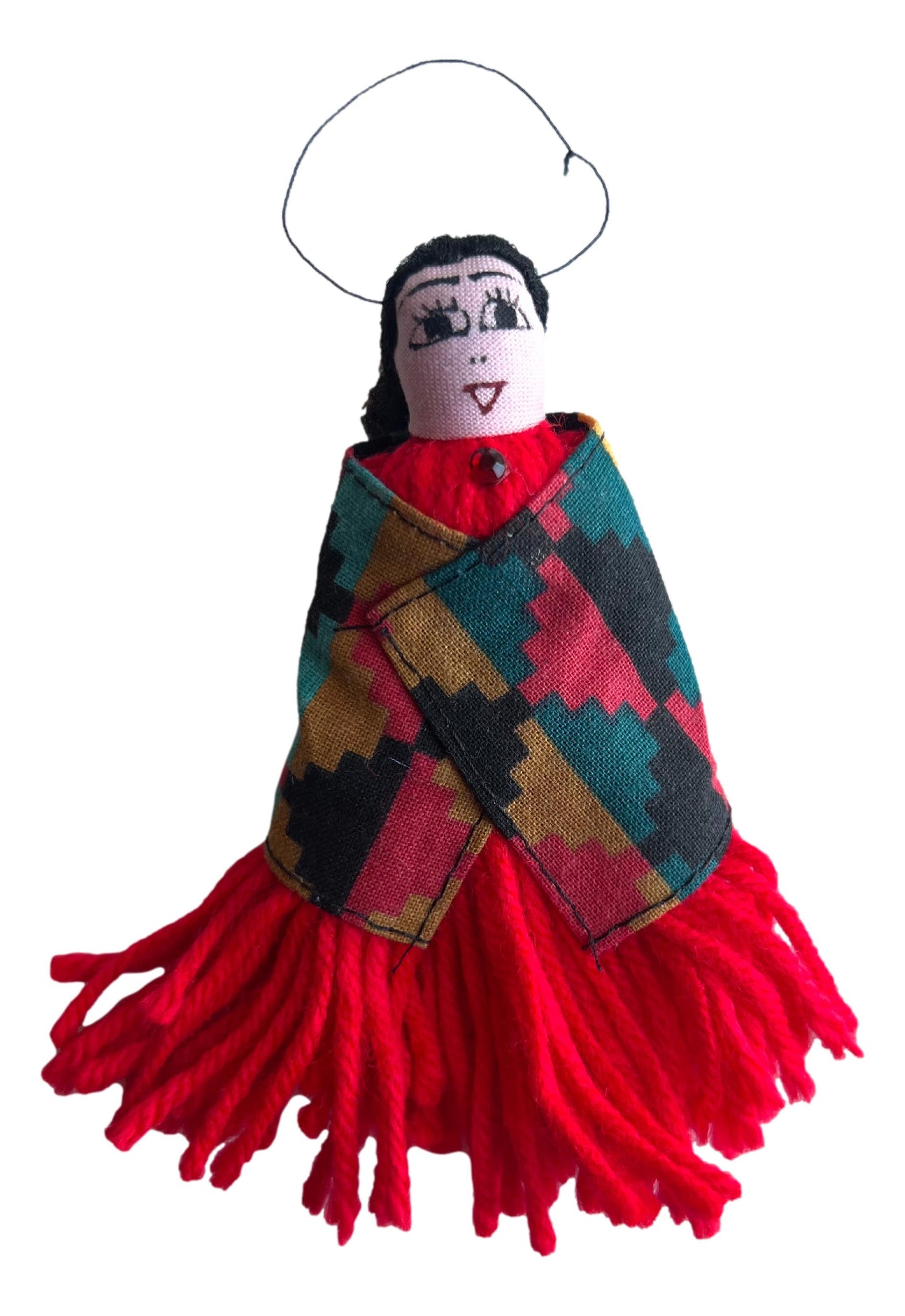 Ornament Doll Yarn Handcrafted Navajo Native American Artist 4.5 inches - Ysleta Mission Gift Shop