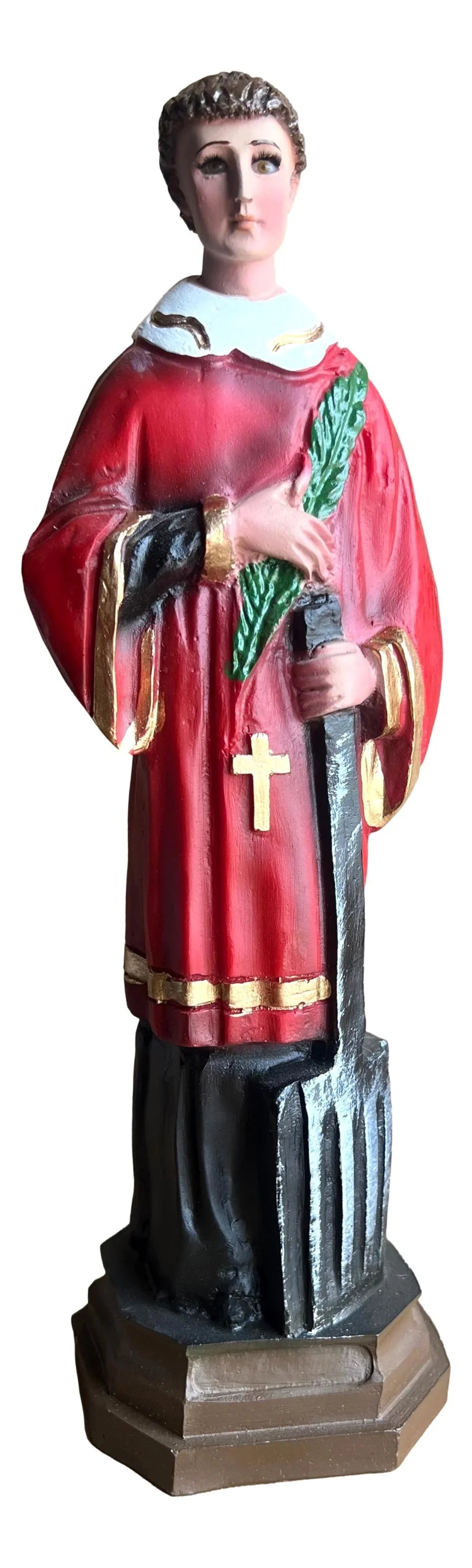 Saint Lawrence Resin Statue - 13" x 4" Religious Sculpture - Ysleta Mission Gift Shop