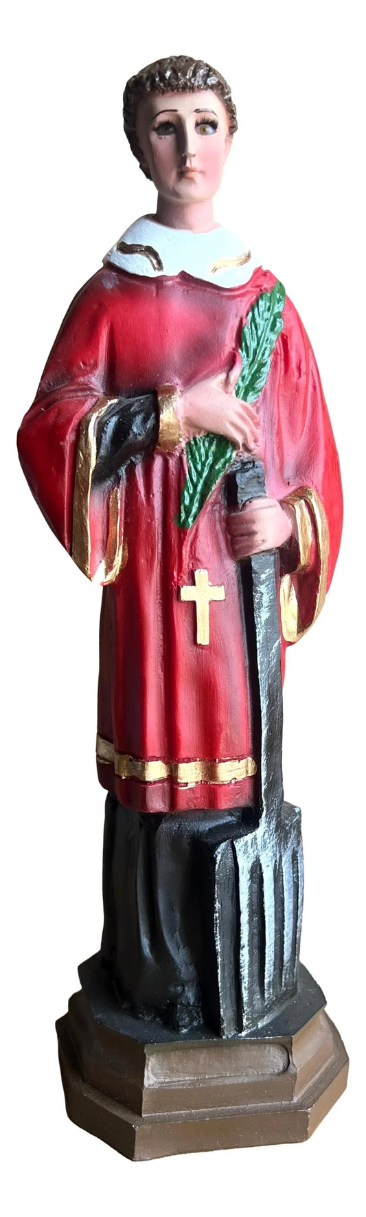 Saint Lawrence Resin Statue - 13" x 4" Religious Sculpture - Ysleta Mission Gift Shop