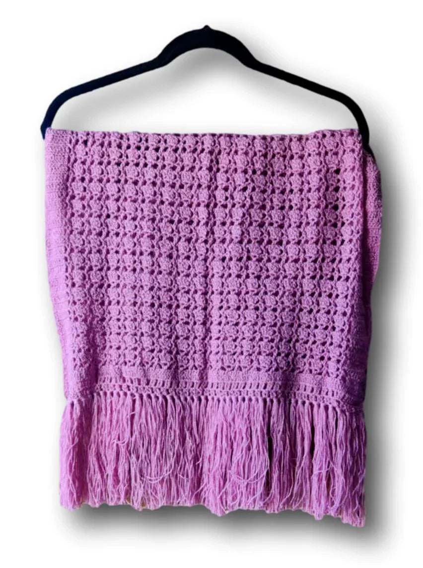 Handcrafted Knit Shawl with Fringe – Made in Mexico - Ysleta Mission Gift Shop