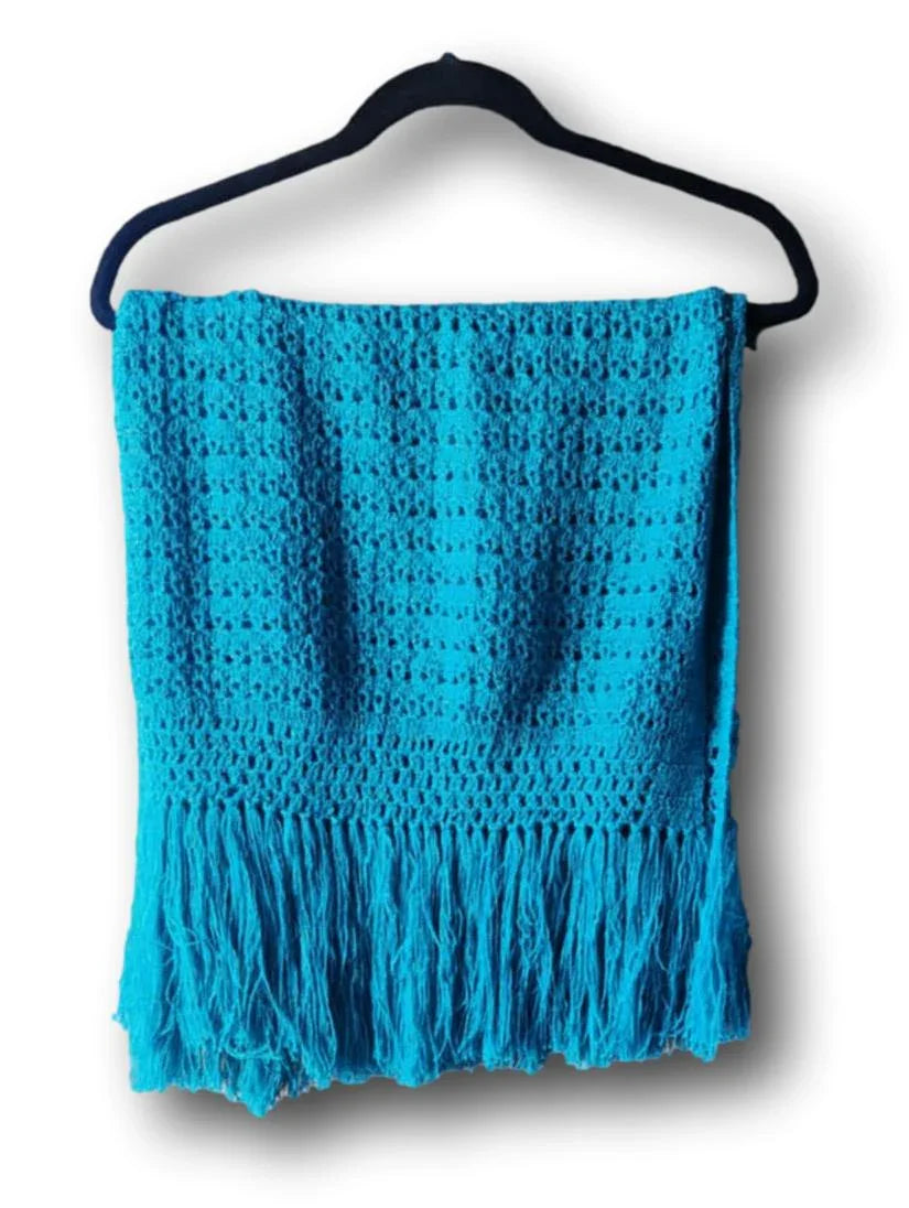Handcrafted Knit Shawl with Fringe – Made in Mexico - Ysleta Mission Gift Shop