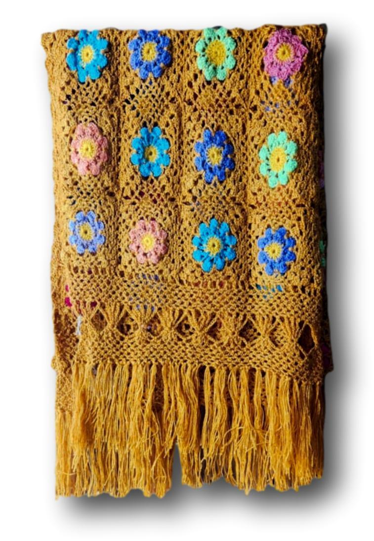 Handcrafted Knit Shawl with Fringe – Made in Mexico - Ysleta Mission Gift Shop