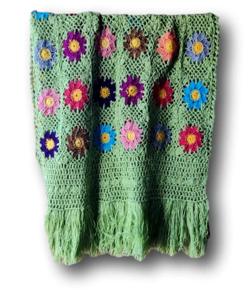Handcrafted Knit Shawl with Fringe – Made in Mexico - Ysleta Mission Gift Shop