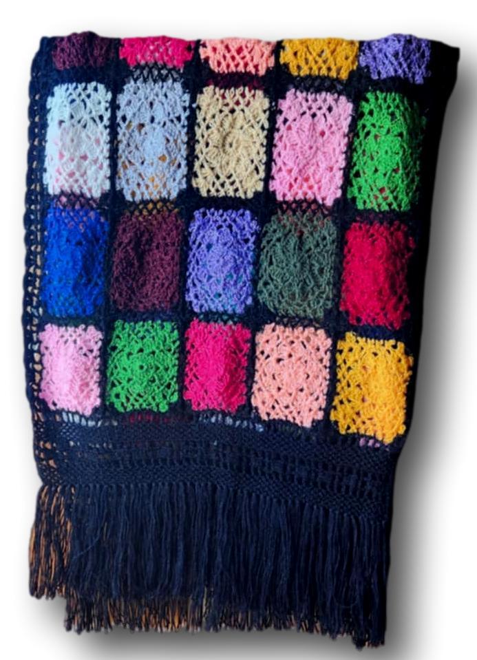 Handcrafted Knit Shawl with Fringe – Made in Mexico - Ysleta Mission Gift Shop