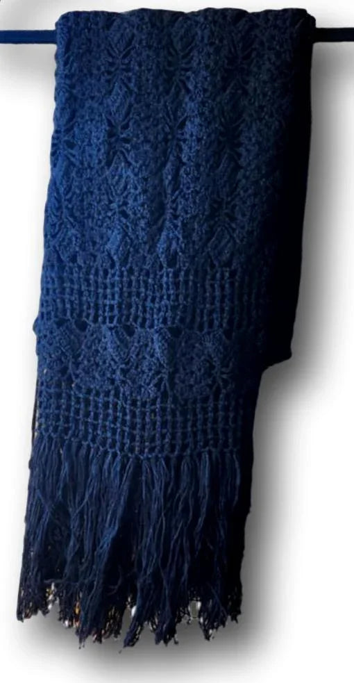 Handcrafted Knit Shawl with Fringe – Made in Mexico - Ysleta Mission Gift Shop