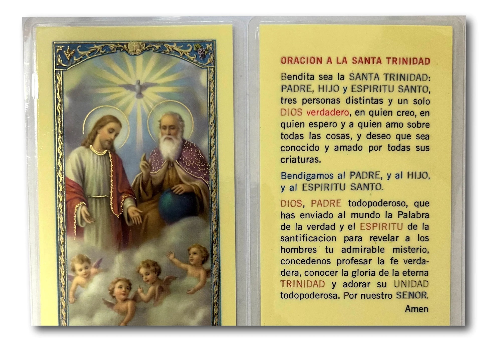 Oración a la Santa Trinidad – Divine Union Laminated Prayer Card | Sacred Spanish Catholic Devotion - Ysleta Mission Gift Shop