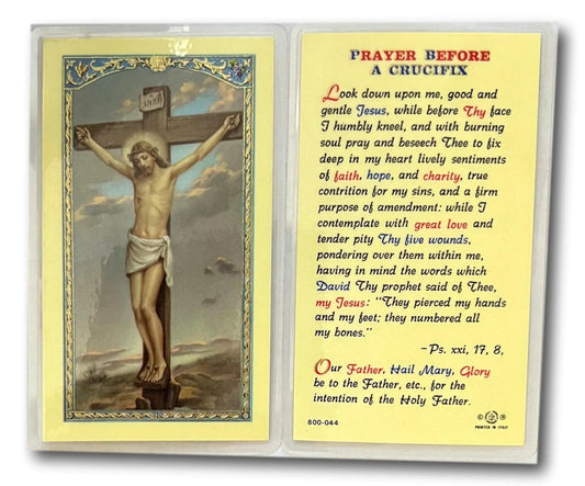 Prayer Before a Crucifix – Laminated Devotional Card | Catholic Reflection on Christ’s Passion - Ysleta Mission Gift Shop