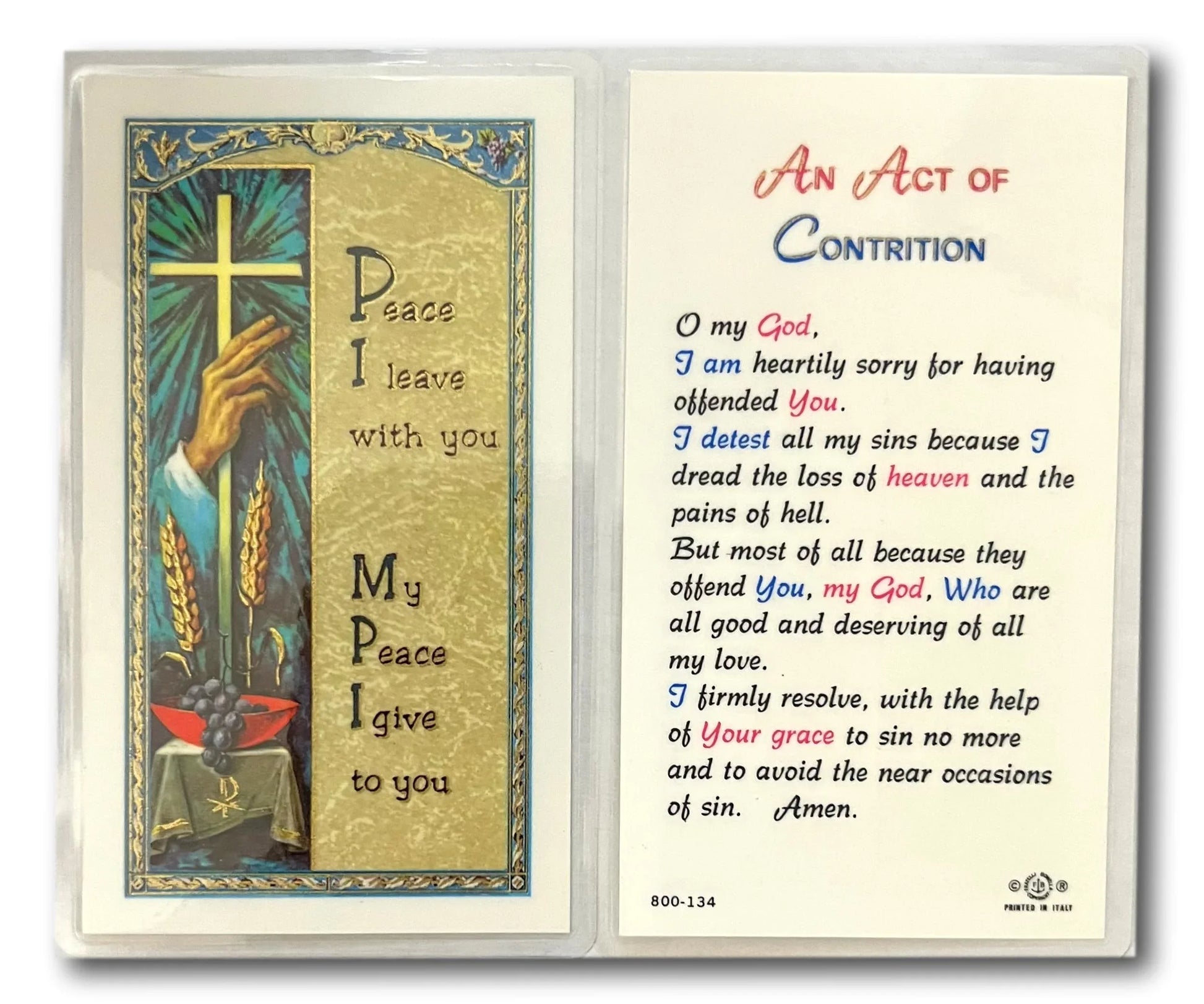 Act of Contrition – Laminated Prayer Card | Catholic Forgiveness & Reconciliation Devotion - Ysleta Mission Gift Shop