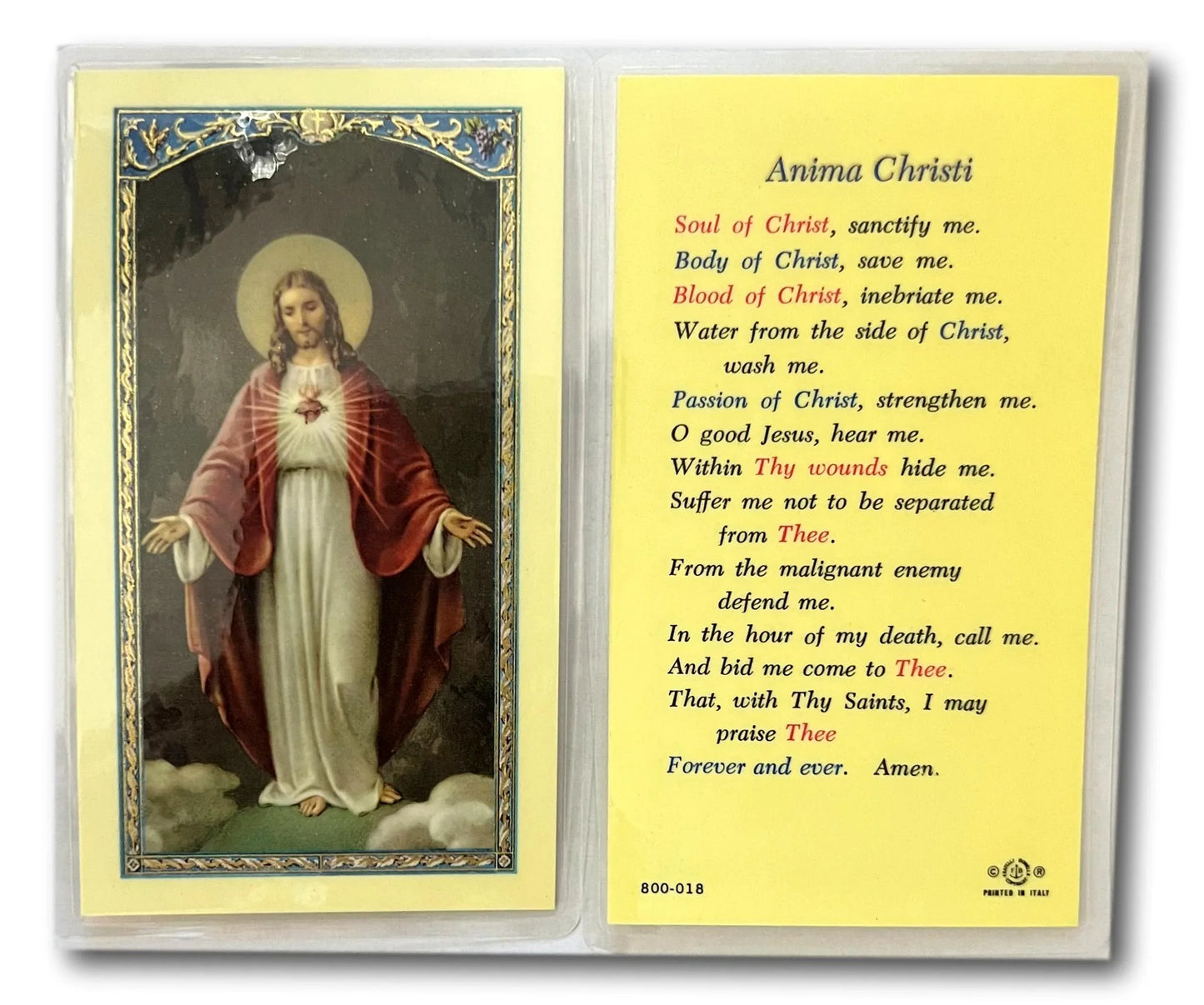 Anima Christi – Laminated Prayer Card | Traditional Eucharistic Meditation Keepsake - Ysleta Mission Gift Shop
