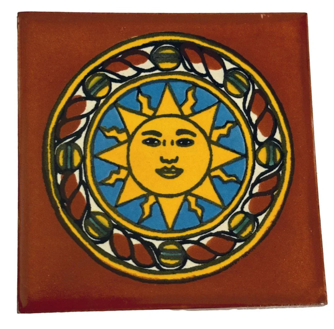 Mexican Ceramic Tile Coasters – Various Artistic Designs, Made in Mexico - Ysleta Mission Gift Shop