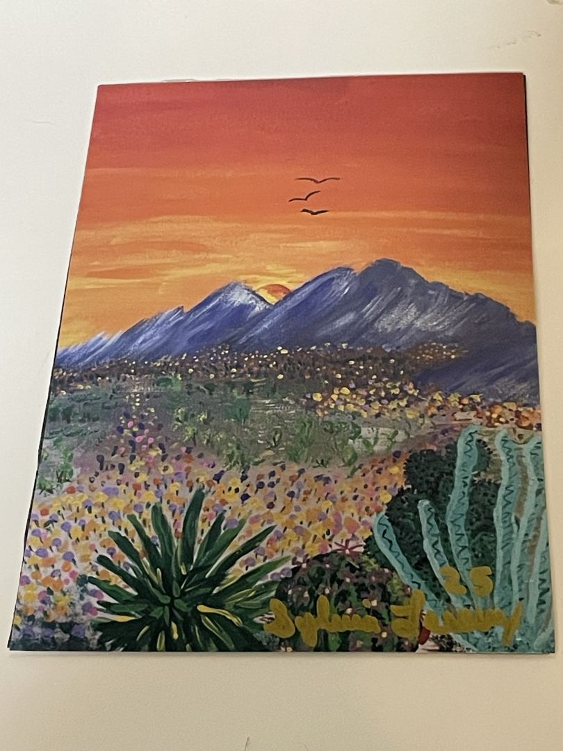 Franklin Mountain Poppy Magnet – 4x6 Acrylic Art Print - Ysleta Mission Gift Shop