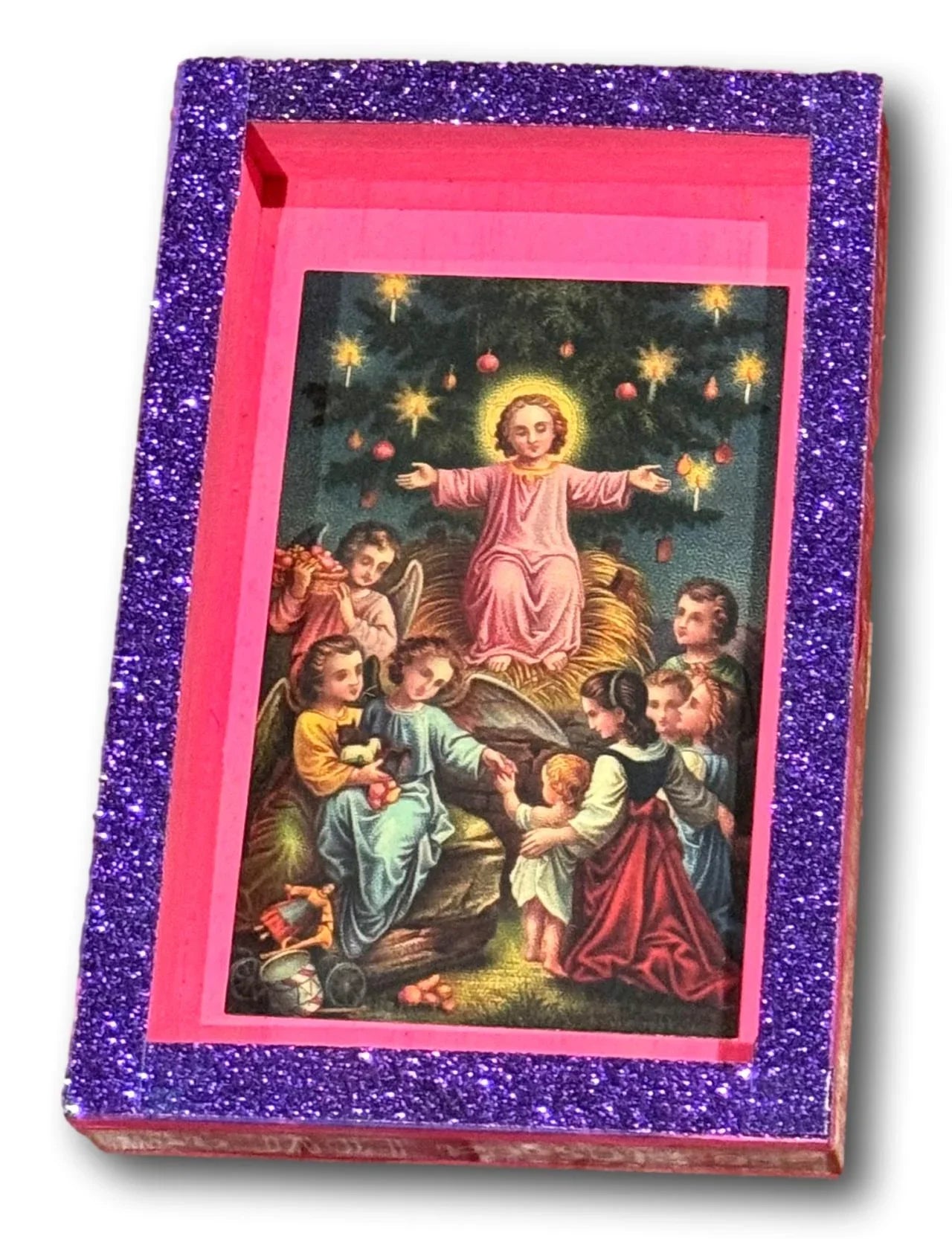 Handmade Nichos with Vintage Saints Prayer Cards, – Upcycled Mexican Art - Ysleta Mission Gift Shop