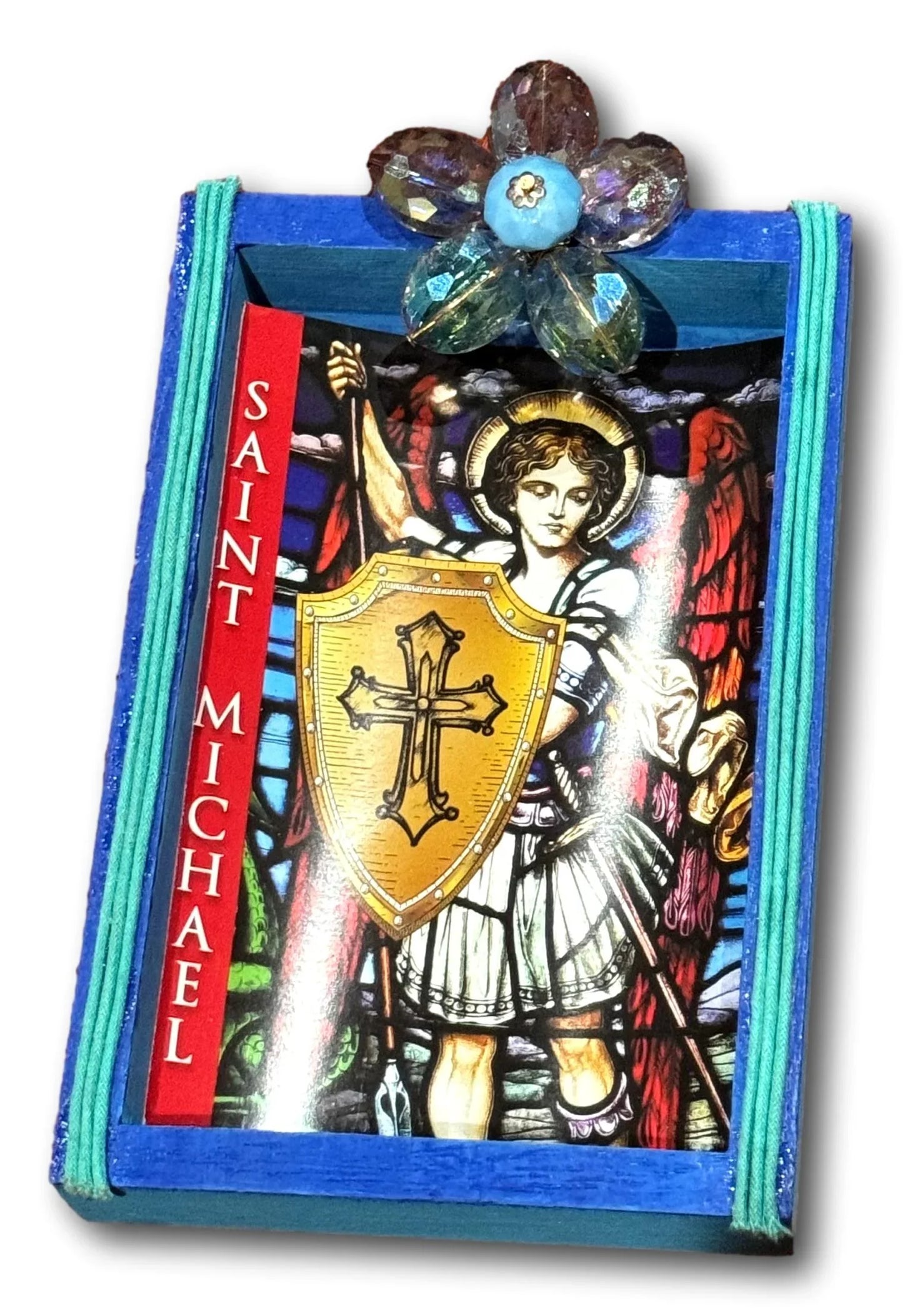 Handmade Nichos with Vintage Saints Prayer Cards, – Upcycled Mexican Art - Ysleta Mission Gift Shop
