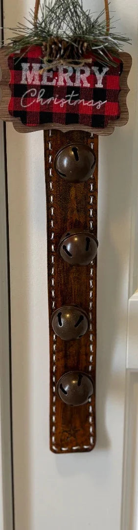 Designer Leather Bell Hanger- Handcrafted - Ysleta Mission Gift Shop