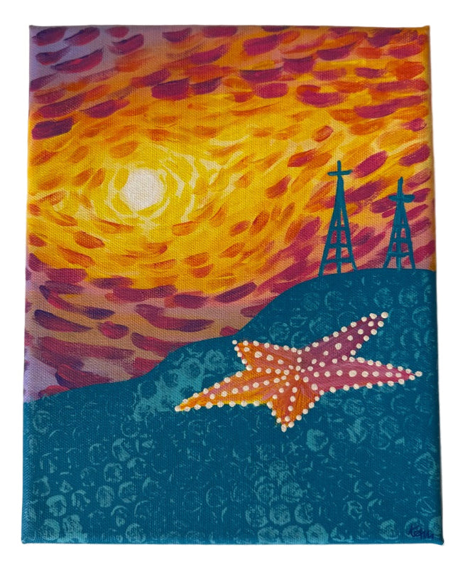 “Re-emergence” 8x10 Original Painting - Ysleta Mission Gift Shop