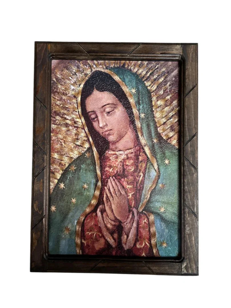 Religious Prints with Wood Frame Various – Classic Christian Wall Art 13 x 17.5 Inches - Ysleta Mission Gift Shop