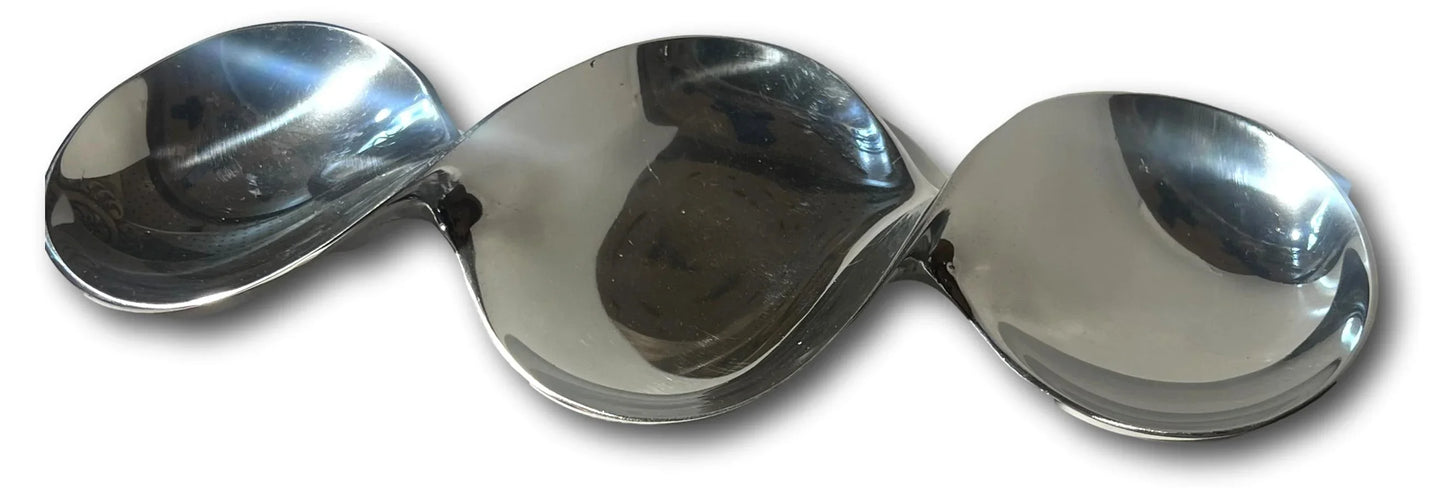 Infinity-Shaped Pewter Tray – Symbolic Catch-All Dish 11.5x 6" - Ysleta Mission Gift Shop