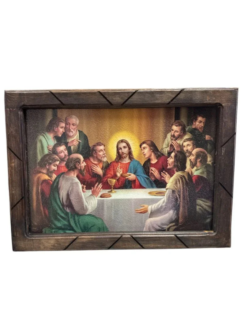 Religious Prints with Wood Frame Various – Classic Christian Wall Art 13 x 17.5 Inches - Ysleta Mission Gift Shop