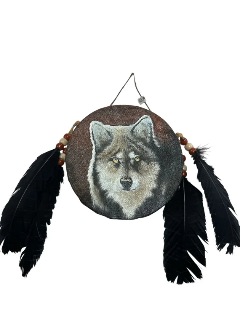 Hand-Painted Mini Rawhide Drum – Mexican Souvenir or Musical Gift (4") - Ysleta Mission Gift Shop