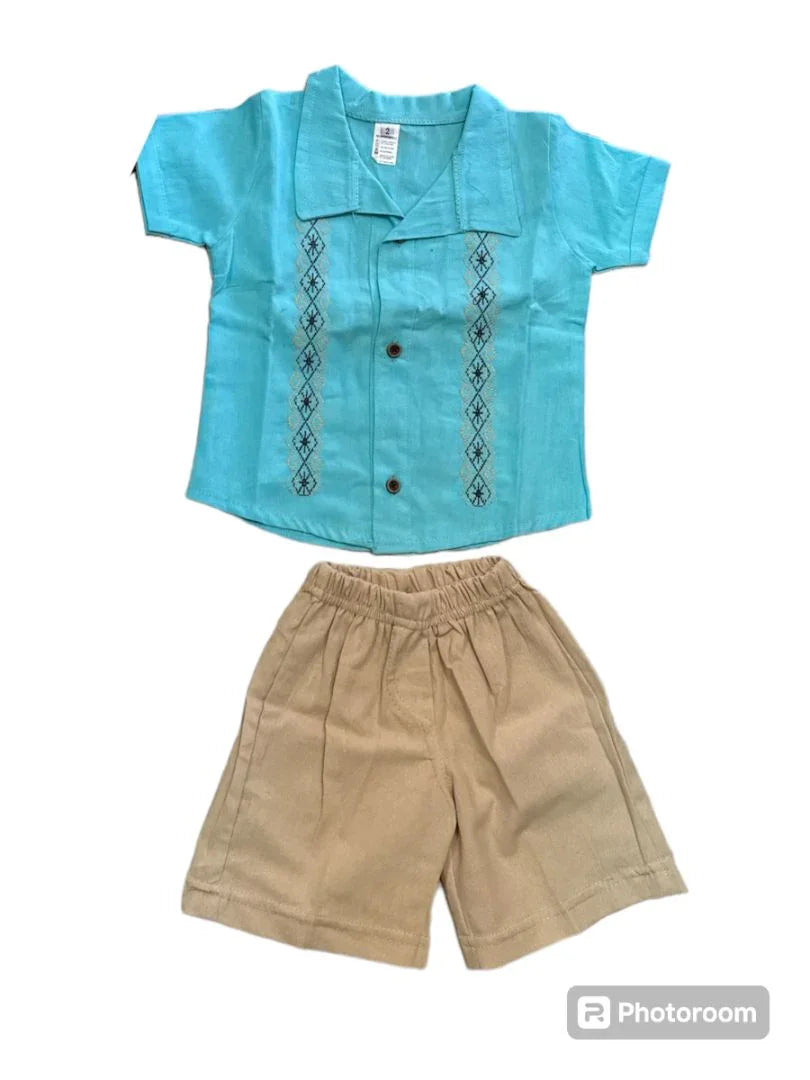 Mexican Embroidered Tunic Set – 2-Piece Handmade Shirt & Shorts from MexicoMexico | Colors Vary - Ysleta Mission Gift Shop