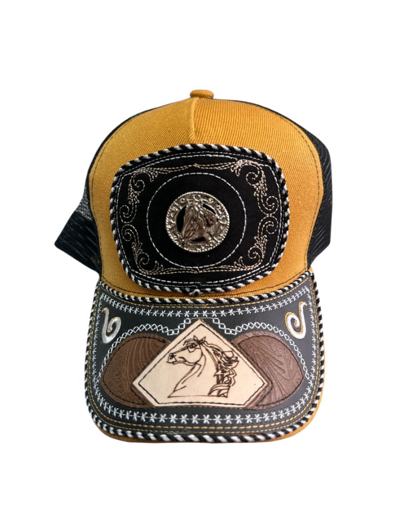 Custom Leather Front Snapback Hat – Individually Crafted Cowboy Cap with Western Style