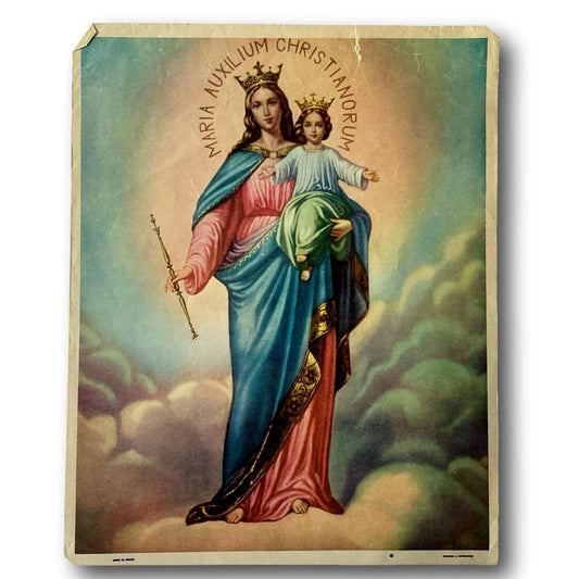 Out-of-Print Religious Image – Mary Help of Christians / María Auxiliadora – New Old Stock - Ysleta Mission Gift Shop