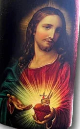 Mexican Sacred Heart Clay Candle Holder – Handmade Faith Decor for Prayer Altar or Shrine - Ysleta Mission Gift Shop