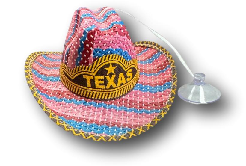 Mini Mexican Palm Hat – 5" Car Decor with Rear-View Mirror Hanger - Ysleta Mission Gift Shop