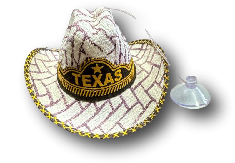 Mini Mexican Palm Hat – 5" Car Decor with Rear-View Mirror Hanger - Ysleta Mission Gift Shop