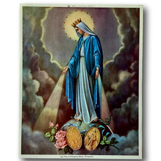 Out-of-Print Religious Image – Miraculous Virgin / Virgen Milagrosa – New Old Stock - Ysleta Mission Gift Shop