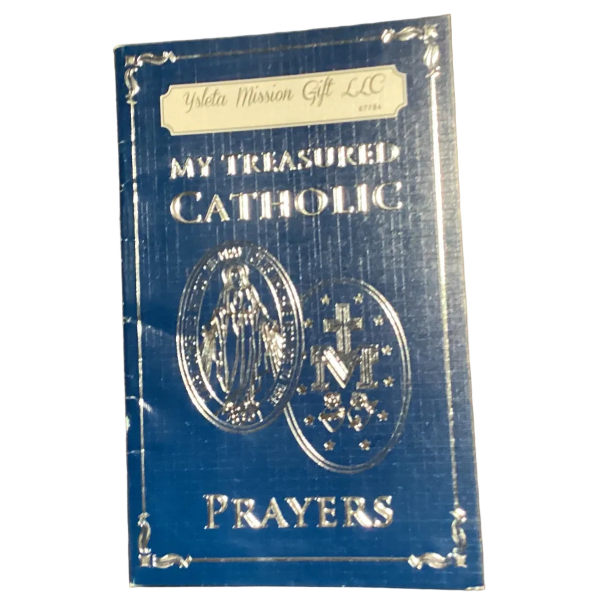 My Treasured Catholic Prayers blue Catholic pocket prayer book with Marian devotional cover