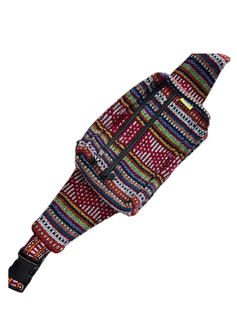 Handwoven Fanny Pack – Artisanal Waist Bag with Mexican Fabric - Ysleta Mission Gift Shop