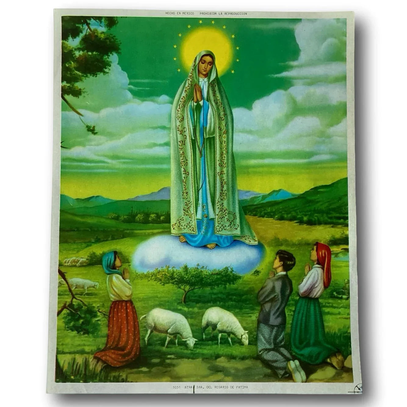Out-of-Print Religious Image – Our Lady of Fatima / Nuestra Señora de Fátima – New Old Stock - Ysleta Mission Gift Shop