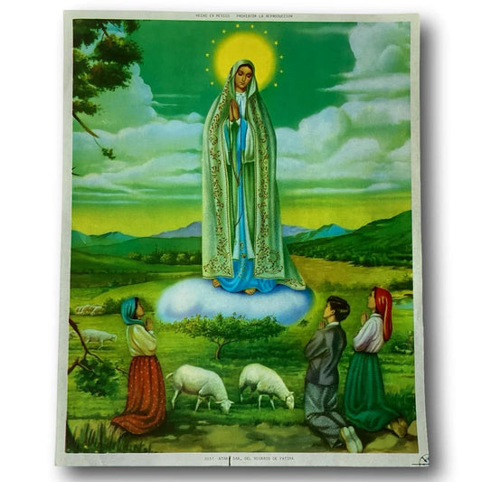 Out-of-Print Religious Image – Our Lady of Fatima / Nuestra Señora de Fátima – New Old Stock - Ysleta Mission Gift Shop