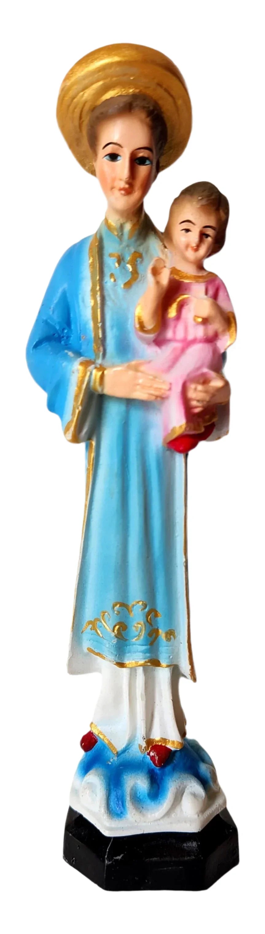 Our Lady of La Vang Resin Vietnamese Catholic Statue Hard Resin 6"x 1.5" - Ysleta Mission Gift Shop