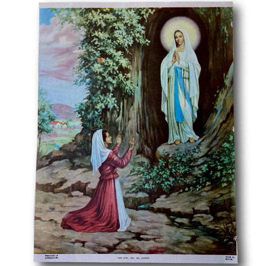 Out-of-Print Religious Image – Our Lady of Lourdes / Nuestra Señora de Lourdes – New Old Stock - Ysleta Mission Gift Shop