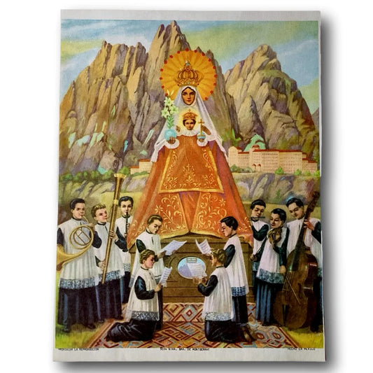Out-of-Print Religious Image – Our Lady of Montserrat / Virgen de Montserrat – New Old Stock - Ysleta Mission Gift Shop