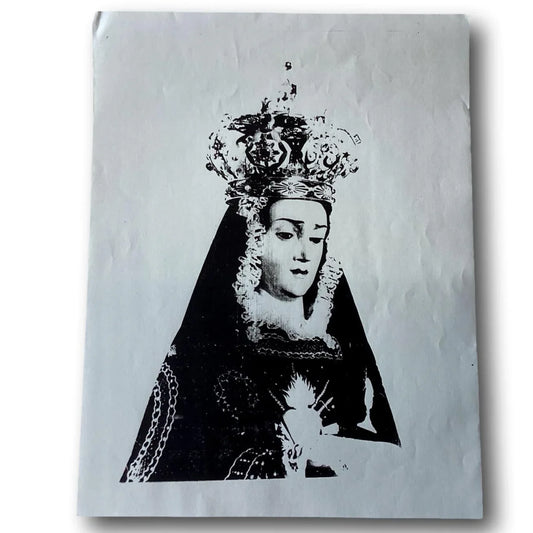 Out-of-Print Religious Image – Our Lady of Sorrows (Black Print) / Virgen Dolorosa (Edición Negra) – New Old Stock - Ysleta Mission Gift Shop