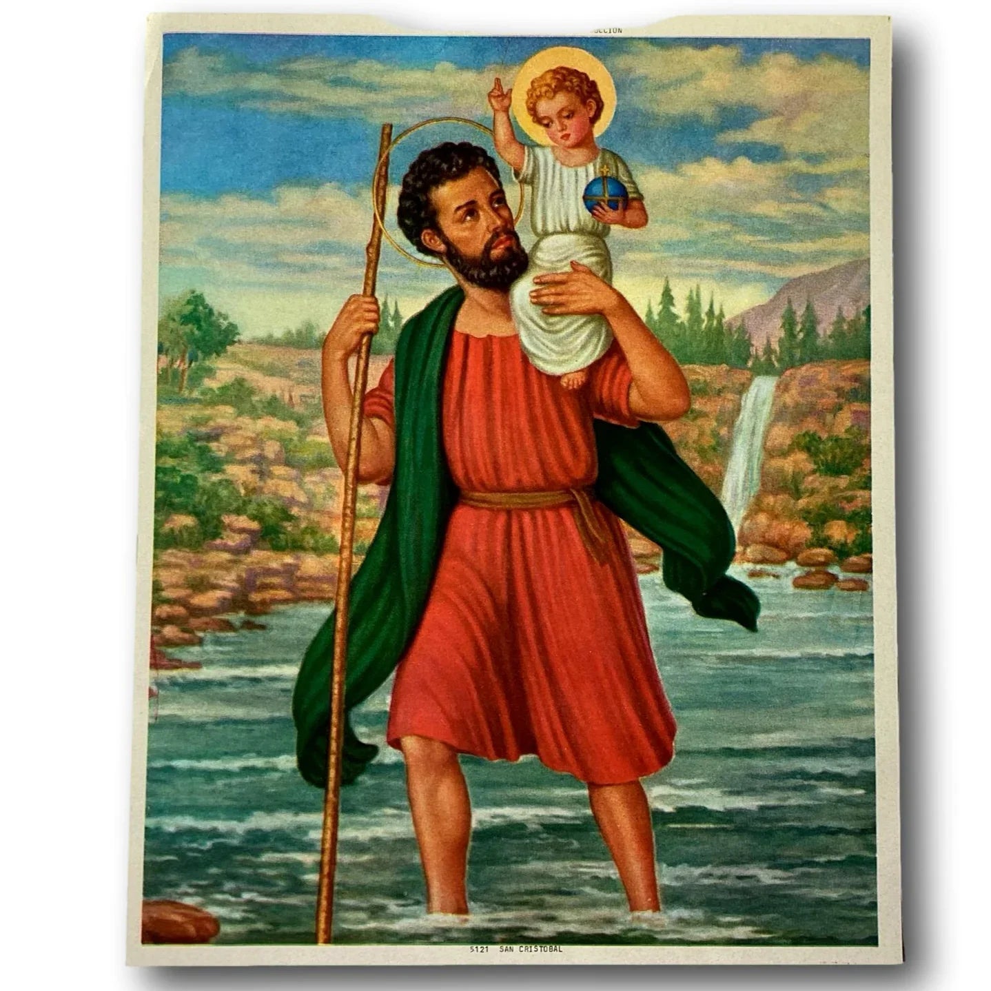 Out-of-Print Religious Image – Saint Christopher / San Cristóbal NOS - Ysleta Mission Gift Shop