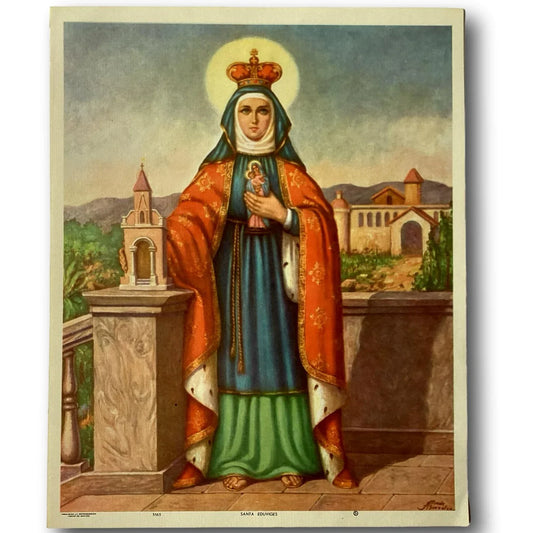 Out-of-Print Religious Image – Saint Hedwig / Santa Eduviges – Vintage Mexican Print - Ysleta Mission Gift Shop
