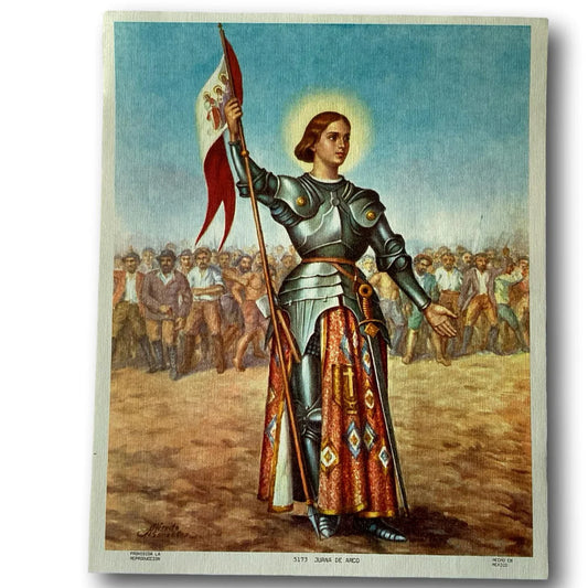 Out-of-Print Religious Image – Saint Joan of Arc / Santa Juana de Arco – Warrior Saint Leadership Print - Ysleta Mission Gift Shop