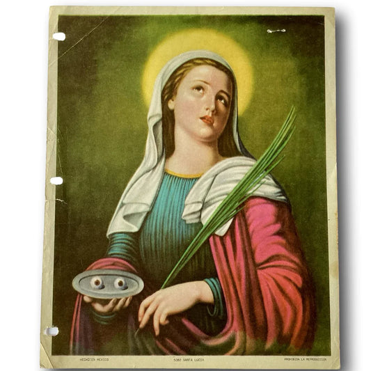Out-of-Print Religious Image – Saint Lucy / Santa Lucía – Symbol of Vision and Faith - Ysleta Mission Gift Shop
