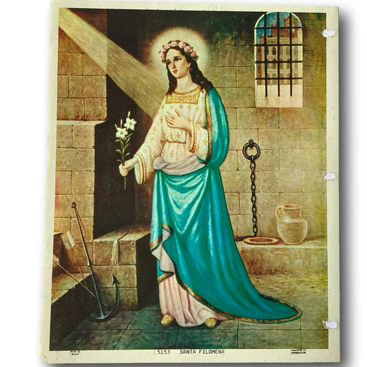 Out-of-Print Religious Image – Saint Philomena / Santa Filomena – Martyr and Miracle Worker - Ysleta Mission Gift Shop